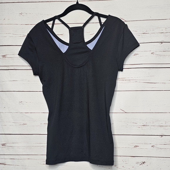 Nike Black Strappy Cap Sleeve Athletic Top - Picture 2 of 9